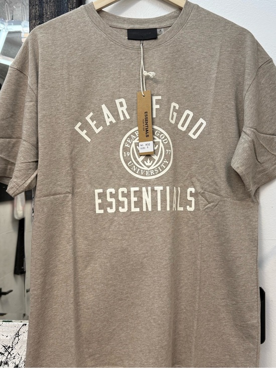 Fear of God Other - Fear of God Essentials Taupe Graphic Logo Short Sleeve Tee